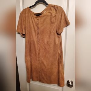Suede womens mini dress